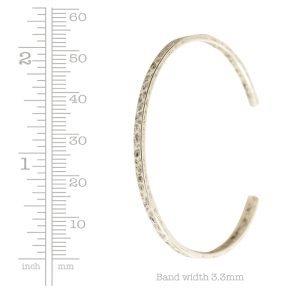 Cuff Bracelet Hammered Thin<br>Antique Silver