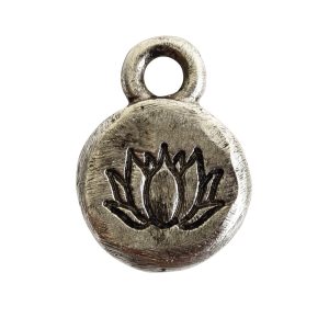 Charm Itsy Spiritual Lotus<br>Antique Silver