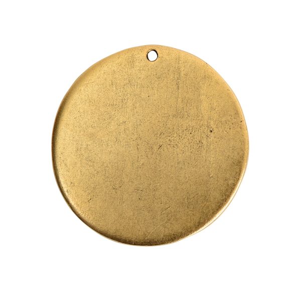 Flat Tag Grande Circle Single Loop Antique Gold
