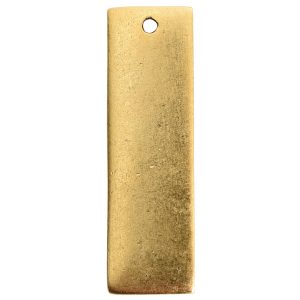 Flat Tag Large Thin Single Loop Antique Gold