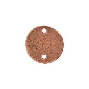 Flat Tag Mini Circle Double Loop <br>Antique Copper 
