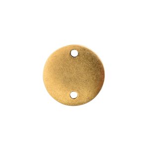 Flat Tag Mini Circle Double Loop <br>Antique Gold 