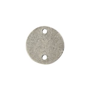 Flat Tag Mini Circle Double Loop <br>Antique Silver 