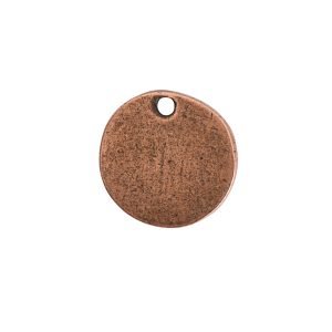 Flat Tag Mini Circle Single Loop <br>Antique Copper 