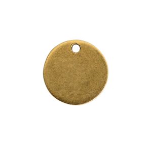 Flat Tag Mini Circle Single Loop Antique Gold