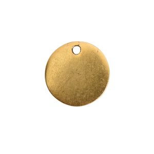 Flat Tag Mini Circle Single Loop <br>Antique Gold 