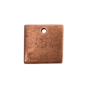 Flat Tag Mini Square Single Loop Antique Copper