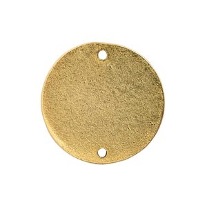 Flat Tag Small Circle Double Loop Antique Gold