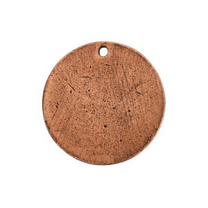 Flat Tag Small Circle Single Loop Antique Copper