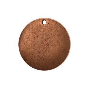 Flat Tag Small Circle Single Loop <br>Antique Copper 