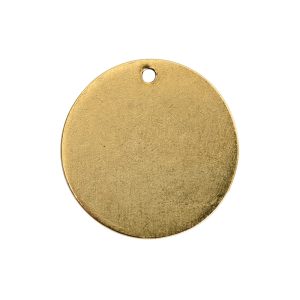 Flat Tag Small Circle Single Loop Antique Gold