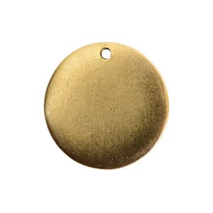 Flat Tag Small Circle Single Loop Antique Gold