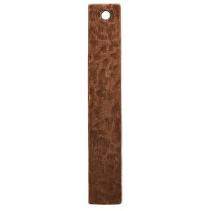 Hammered Flat Tag Long Narrow Single Hole<br>Antique Copper