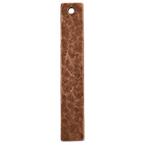 Hammered Flat Tag Long Narrow Single Hole<br>Antique Copper