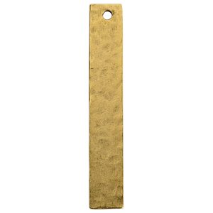 Hammered Flat Tag Long Narrow Single Hole<br>Antique Gold
