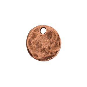 Hammered Flat Tag Mini Circle Single LoopAntique Copper