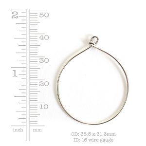 Wire Frame Large Hoop<br>Sterling Silver Plate