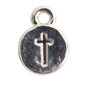 Charm Itsy Spiritual Cross<br>Sterling Silver Plate