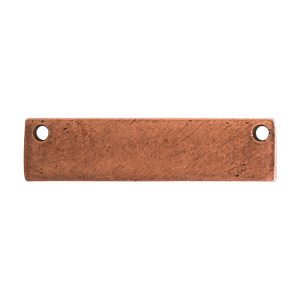 Flat Tag Small Rectangle Horizontal Double Hole<br>Antique Copper
