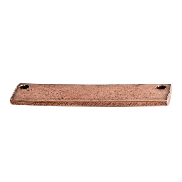 Flat Tag Small Rectangle Horizontal Double HoleAntique Copper