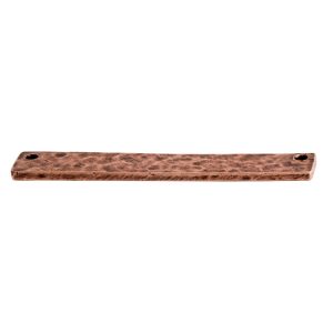 Hammered Flat Tag Long Narrow Horizontal Double Hole<br>Antique Copper