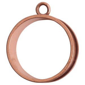 Open Bezel Channel Deep Large Circle Single Loop<br>Antique Copper