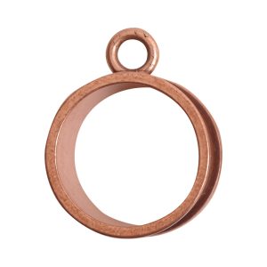 Open Bezel Channel Deep Small Circle Single Loop<br>Antique Copper