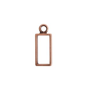 Open Frame Small Rectangle Single LoopAntique Copper