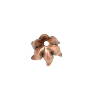 Beadcap 8mm Curled PetalAntique Copper