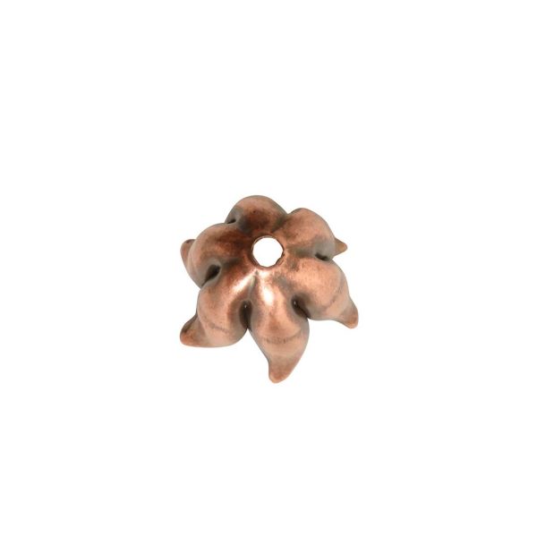 Beadcap 8mm Curled PetalAntique Copper