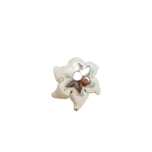 Beadcap 8mm Curled PetalSterling Silver Plate