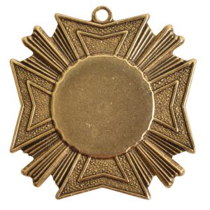 Brass Medallion Grande Starburst Single Loop<br>Antique Gold