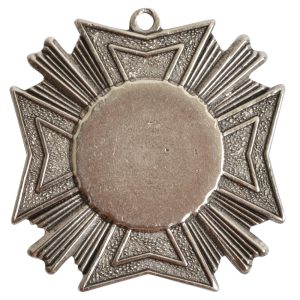 Brass Medallion Grande Starburst Single LoopAntique Silver