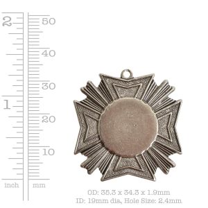 Brass Medallion Grande Starburst Single Loop<br>Antique Copper