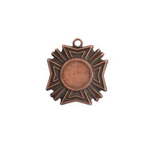 Brass Medallion Mini Starburst Single LoopAntique Copper