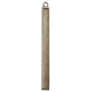 Itsy Link Single Long Rectangle<br>Antique Silver