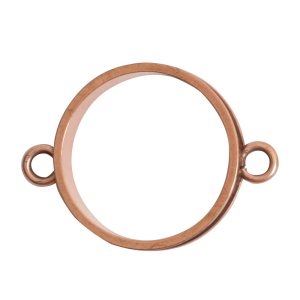 Open Bezel Channel Narrow Large Circle Double Loop<br>Antique Copper