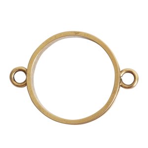 Open Bezel Channel Narrow Large Circle Double LoopAntique Gold