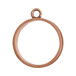 Open Bezel Channel Narrow Large Circle Single LoopAntique Copper