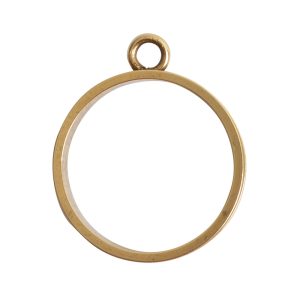 Open Bezel Channel Narrow Large Circle Single LoopAntique Gold