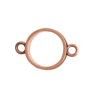 Open Bezel Channel Narrow Small Circle Double LoopAntique Copper