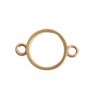 Open Bezel Channel Narrow Small Circle Double LoopAntique Gold