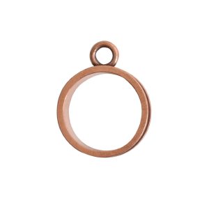 Open Bezel Channel Narrow Small Circle Single LoopAntique Copper