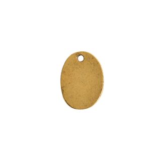 Primitive Tag Small Oval Single Hole<br>Antique Gold