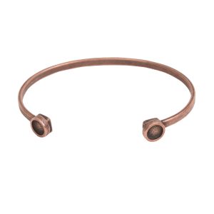 Cuff Bracelet Bezel CircleAntique Copper