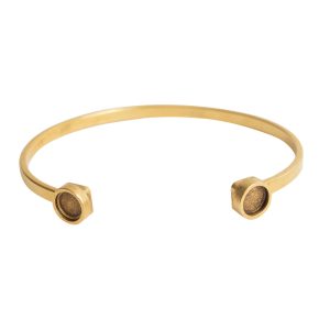 Cuff Bracelet Bezel Circle<br>Antique Gold