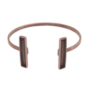 Cuff Bracelet Bezel Rectangle<br>Antique Copper