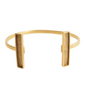 Cuff Bracelet Bezel RectangleAntique Gold