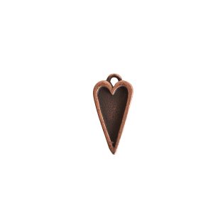 Mini Pendant Heart Single LoopAntique Copper