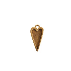 Mini Pendant Heart Single LoopAntique Gold